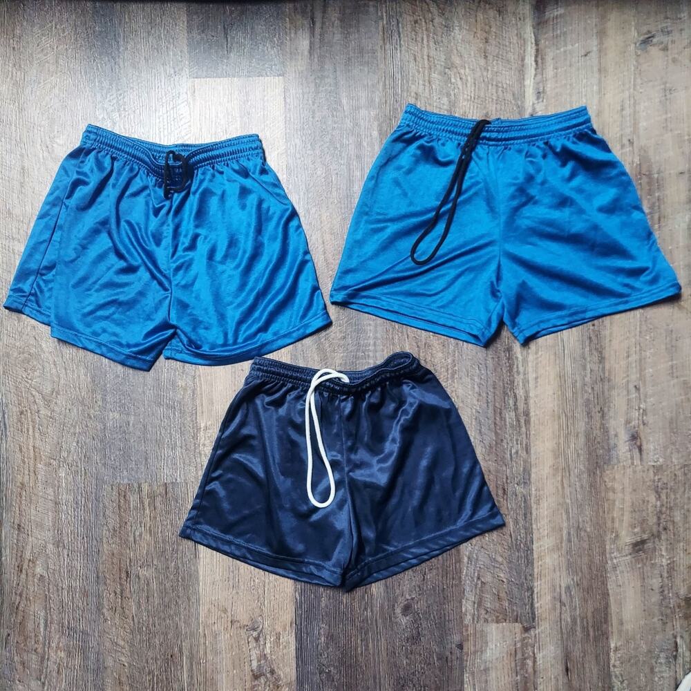 SCORE Boys Youth Small Soccer Athletic Shorts Bundle 3 Pairs Blue Navy